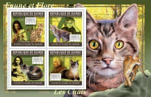 GUINEA - 2011 - Cats - Perf 4v Sheet - Mint Never Hinged