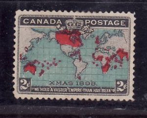 Canada-Sc#86-Unused 2c dark blue-Map-og-hinge-1898-Cdn226-