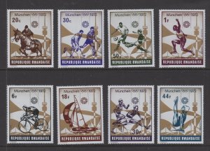 Rwanda #478-85  (1972 Summer Olympic Games set)  VFMNH CV $3.90