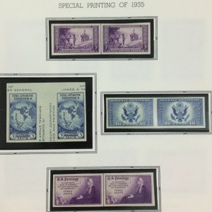 US STAMPS COLLECTIONS 1935 UNUSED PAIRS LOT #23256