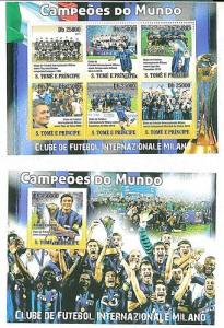 STAMPS - SAO TOME ET PRICE - FOOTBALL INTER 2010