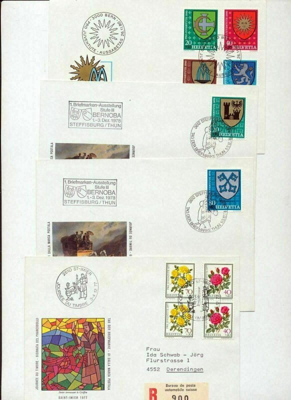 Switzerland 1958/2002 FDC Charity Patria Europa Covers Cards x 26(Tro167