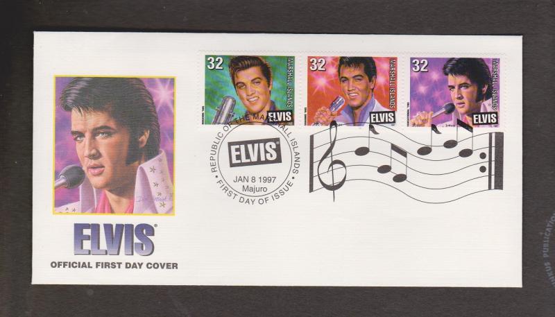 MARSHALL ISLANDS Elvis Presley 1997 FDC And $5 Coin Set - Coin Is Sealed