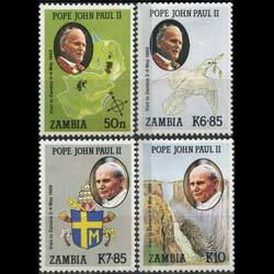 ZAMBIA 1989 - Scott# 470-3 Pope Visit Set of 4 NH