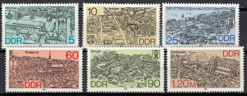 East Germany - 1988 Towns Sc# 2668/2673 - MNH (425)