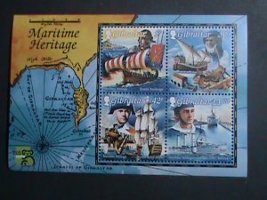 GIBRALTAR-1999-SC# 801a WORLD STAMP EXPO-MARITIME HERITAGE-NAVY -MNH S/S SHEET