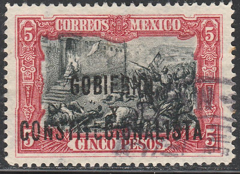 MEXICO 433, $5P GOBIERNO... REVOLUTIONARY OVPT.USED. (486)