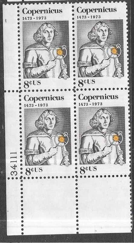 US#1488 Copernicus 8c Plate Block of 4 (MNH) CV$1.00