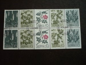 Stamps - Sweden - Scott# 786a  - CTO Booklet Pane