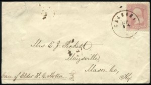 United States, 1861-66 #64b, 1861 3c rose pink on cover to Maysville, KY, tie...