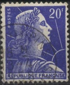France 755 (used) 20f Marianne, ultra (1957)