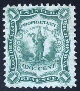 US Scott #RO95b - 1c Green - Silk paper - Thin - A. Goldback & Co.