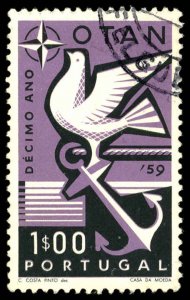 PORTUGAL Sc 846 USED - 1960 1e - Symbol of Hope and Peace