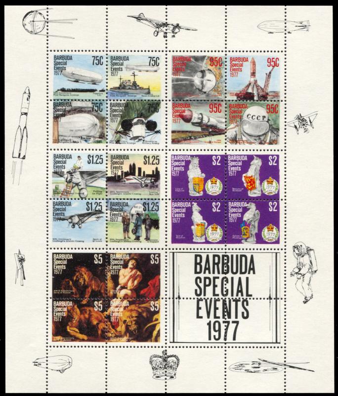 Barbuda 322e, MNH, Anniversaries of 1977 Souvenir Sheet