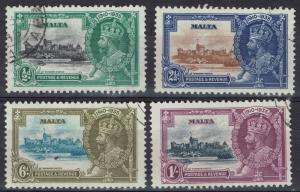 MALTA 1935 KGV SILVER JUBILEE SET USED