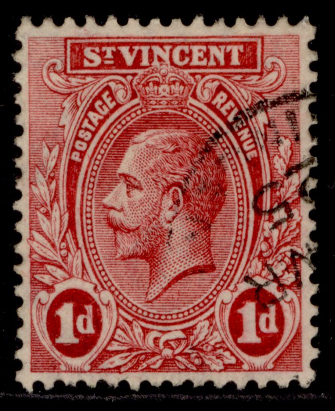 ST. VINCENT GV SG132, 1d carmine, FINE USED.