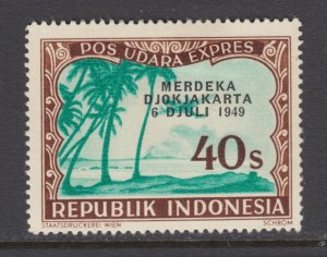 Indonesia Sc CE4 MLH. 1949 Air Mail Special Delivery, tiny gum thin