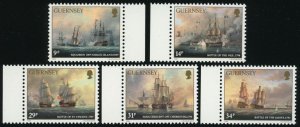 GUERNSEY Sc 325-29 VF/MNH 1986 Sailing Ships - COMPLETE SET