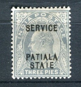 INDIA; PATIALA early 1900s ED VII issue Mint hinged Shade of 3p. value