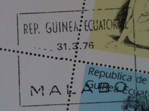 ​EQUARTORIAL GUINEA-1976-FAMOUS NUDE ARTS PAINTINGS-CTO IMPERF S/S VERY FINE