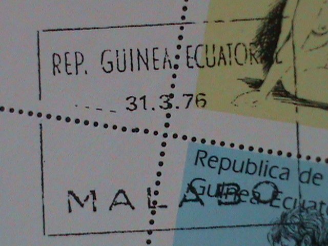 ​EQUARTORIAL GUINEA-1976-FAMOUS NUDE ARTS PAINTINGS-CTO IMPERF S/S VERY FINE