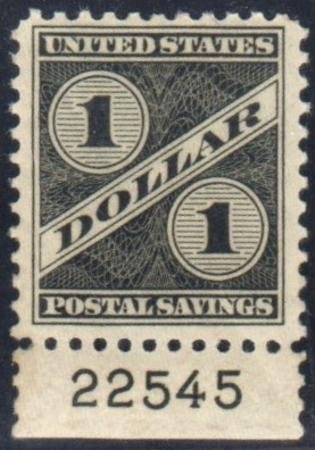 US PS10 Postal Savings VF Mint NH Plate # Single