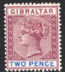 1898 Gibraltar Queen Victoria QV Two Pence issue MMH Sc# 13 CV $30.00