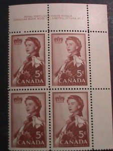 CANADA-1959-SC#386 VISITING OF ROYAL COUPLE-QUEENS ELIZABETH II- IMPRINT BLOCK