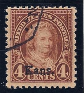 US #662 Kansas Overprint Used