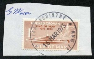 Isle of Man 1/- Brown QEII Pictorial Revenues CDS On Piece