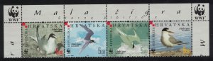 Croatia Birds WWF Little Tern Strip of 4v WWF Logo 2006 MNH SC#621 a-d