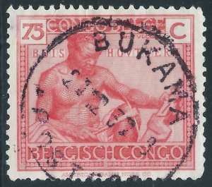 Belgian Congo, Sc #102, 75c Used (BUKAMA CDS)