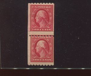 Scott 391 Washington Mint Paste Up Coil Pair of 2 Stamps NH (Stock 391-A16)