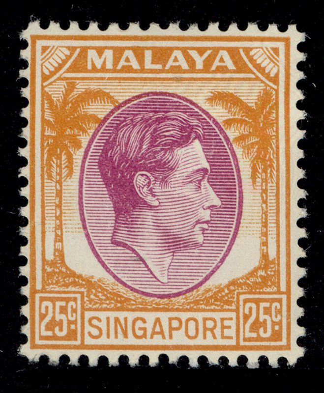 SINGAPORE GVI SG10, 25c purple & orange, M MINT. 