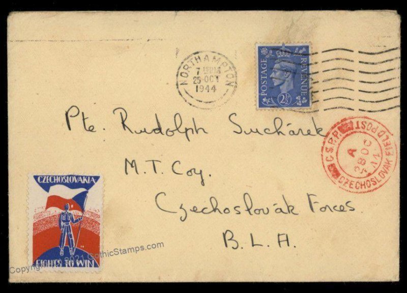 Great Britain Czech Legion in England Cover Polni Posta Feldpost G72197