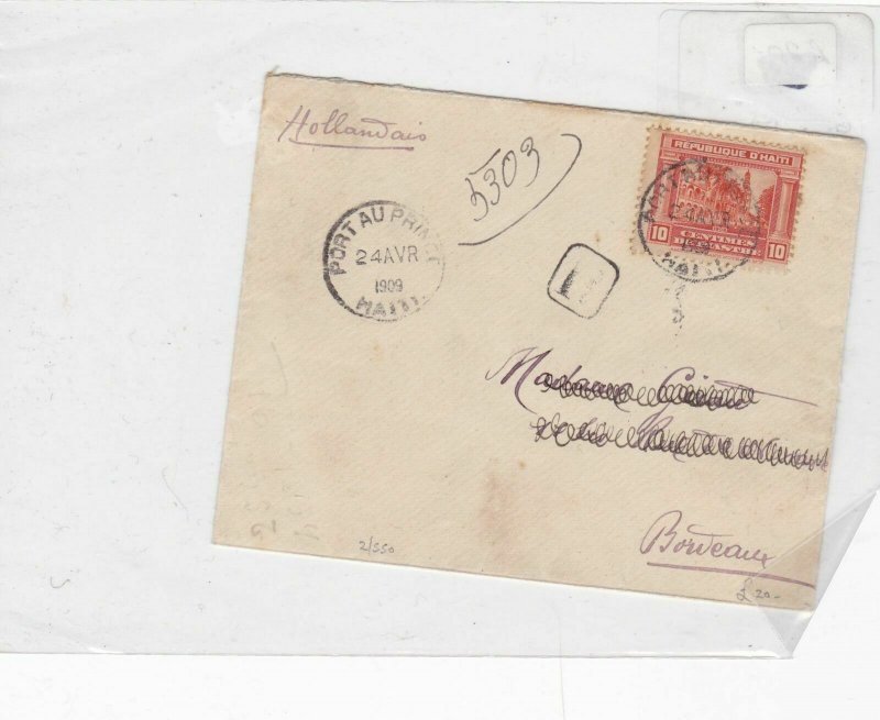 haiti 1909 stamps cover Ref 8592