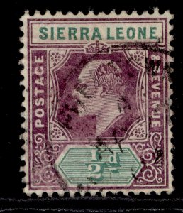 SIERRA LEONE EDVII SG86, ½d dull purple and green, FINE USED.