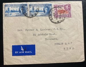 1947 Mombasa Kenya Airmail Cover To Rev Lawless Dublin Ireland