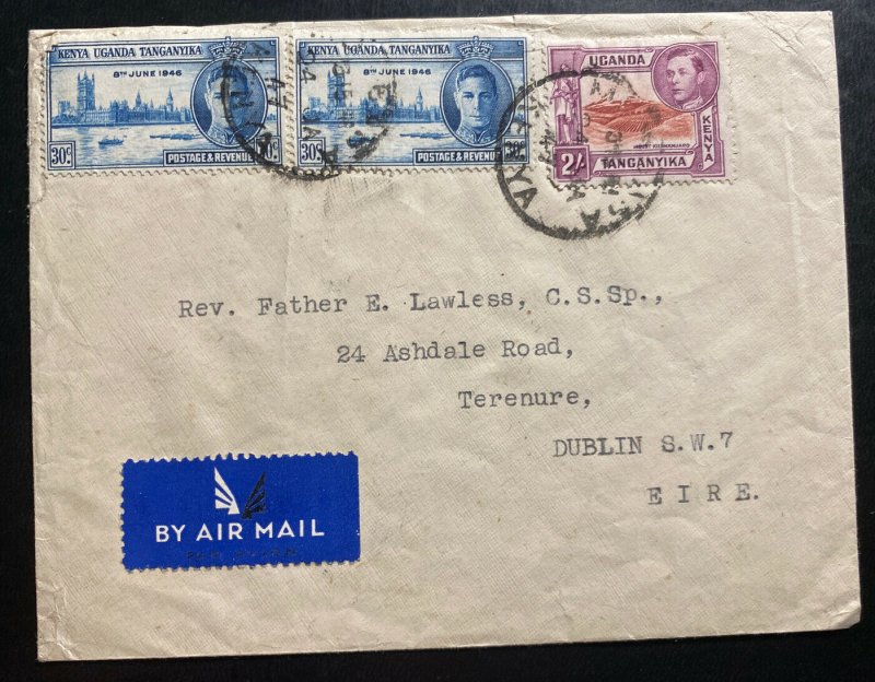 1947 Mombasa Kenya Airmail Cover To Rev Lawless Dublin Ireland