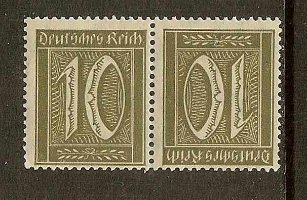Germany, Scott #138a, 10pf Numeral, Tete Beche Pair, MLH