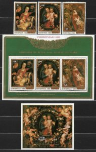 Cook Island 1986 Paintings by Rubens (3v + 2 Ms Cpt) MNH CV$45+