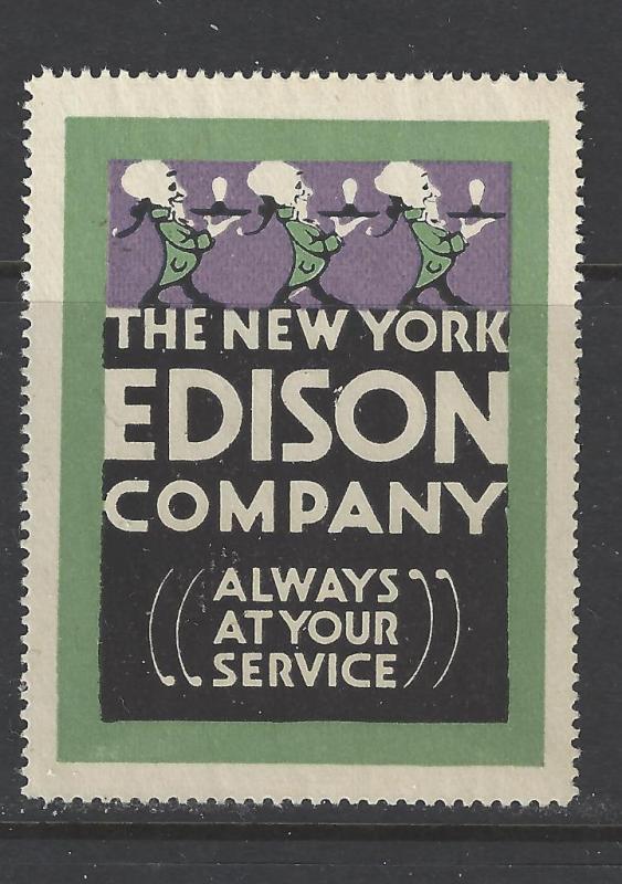 Vintage New York Edison Electric Promotional Poster Stamp  (AW36)