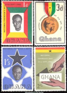 Ghana Scott 124-127 Mint never hinged.