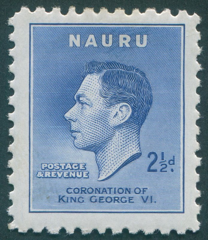 Nauru 1937 2½d blue Coronation SG46 unused