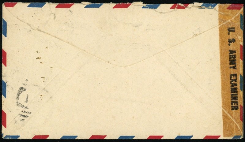 Hawaii Schofield Barracks APO #957 US Army Postal Service Airmail Cover WWII