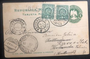 1901 Tampico Mexico Postal Stationery Postcard  cover To Davos Switzerland