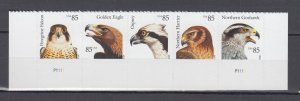 (F) USA #4608-4612a  Birds Strip of 5 Stamps MNH with Plate