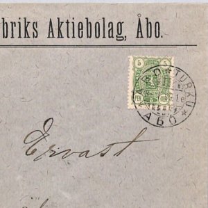 RUSSIA/FINLAND Cover Super *TURKU/ABO* 1899 CDS Jakobstad {samwells}ZT242