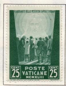 Vatican City 1942 War Relief Fund Issue Fine Mint Hinged 25c. 146880