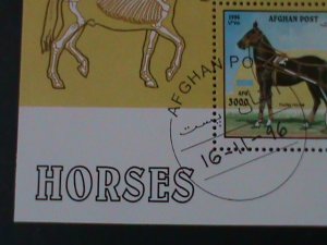 AFGHANISTAN-1996- LOVELY HORSES CTO-S/S-VF FANCY CANCEL WE SHIP TO WORLDWIDE